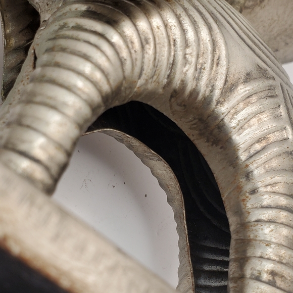 Beautiful Indo Greek Ancient Elephant Bronze Silver Candle Holder 6" H , India - Picture 13 of 14